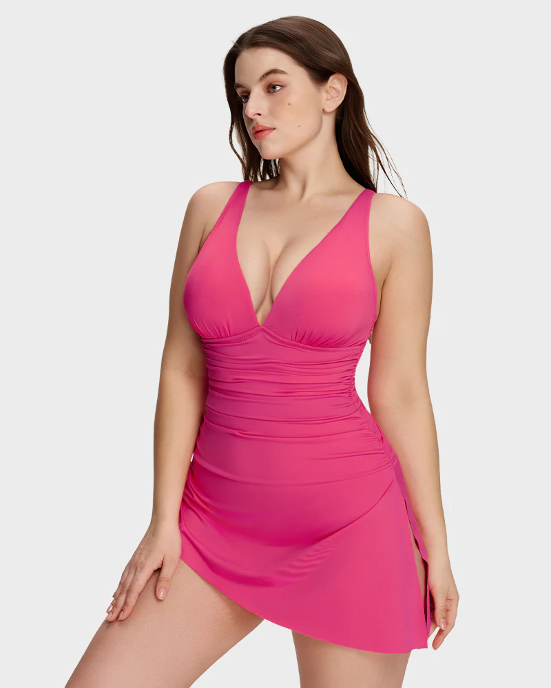 SculptSkin™ FlowFlair Side Tie Swim Dress - Image 4