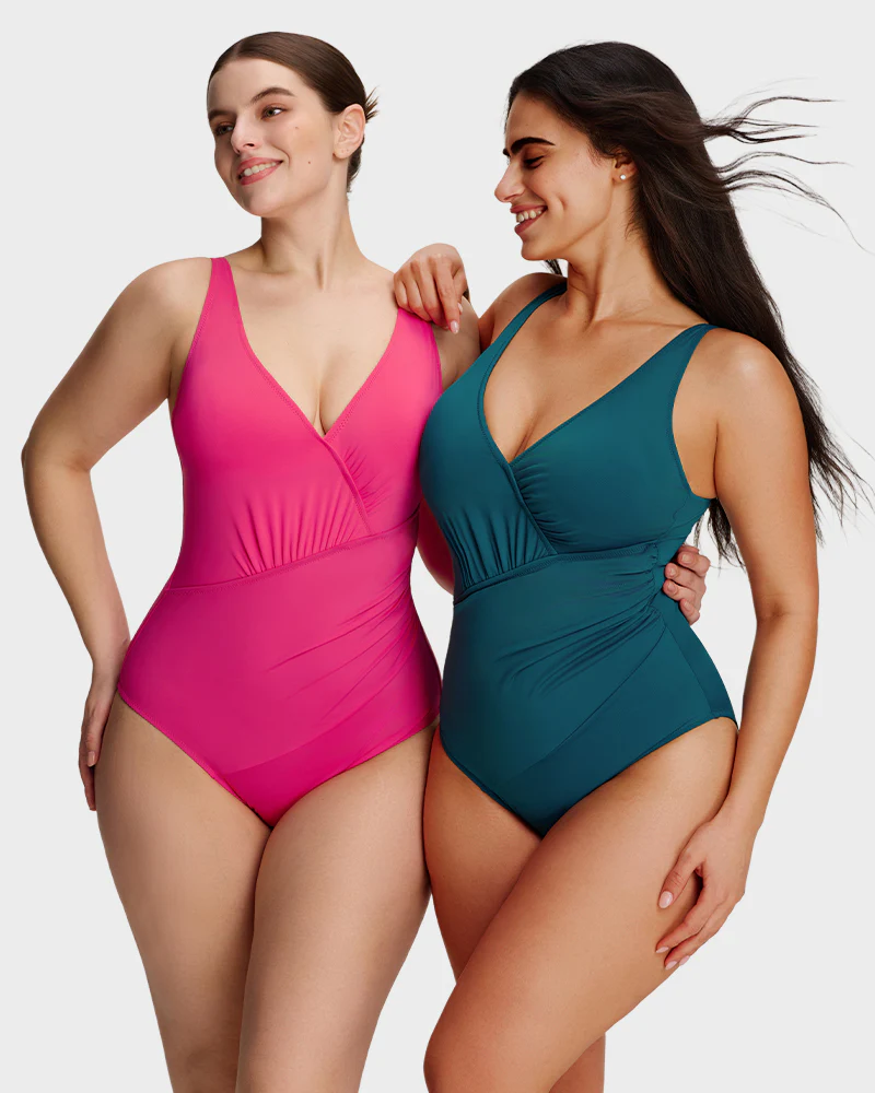 SculptSkin™ SmoothCore V-Neck One-Piece Swimsuit - Image 14