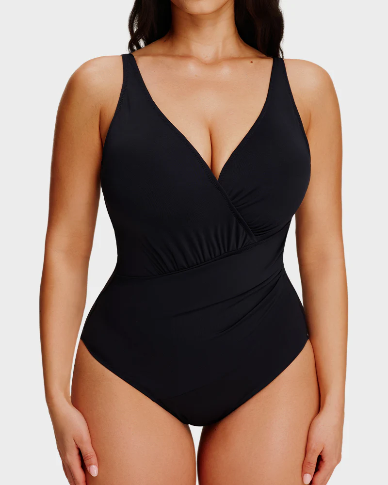 SculptSkin™ SmoothCore V-Neck One-Piece Swimsuit - Image 15