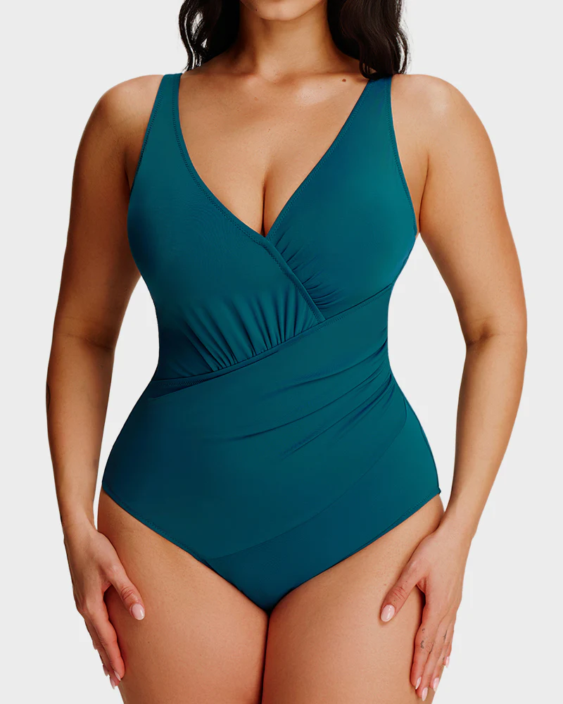 SculptSkin™ SmoothCore V-Neck One-Piece Swimsuit - Image 17