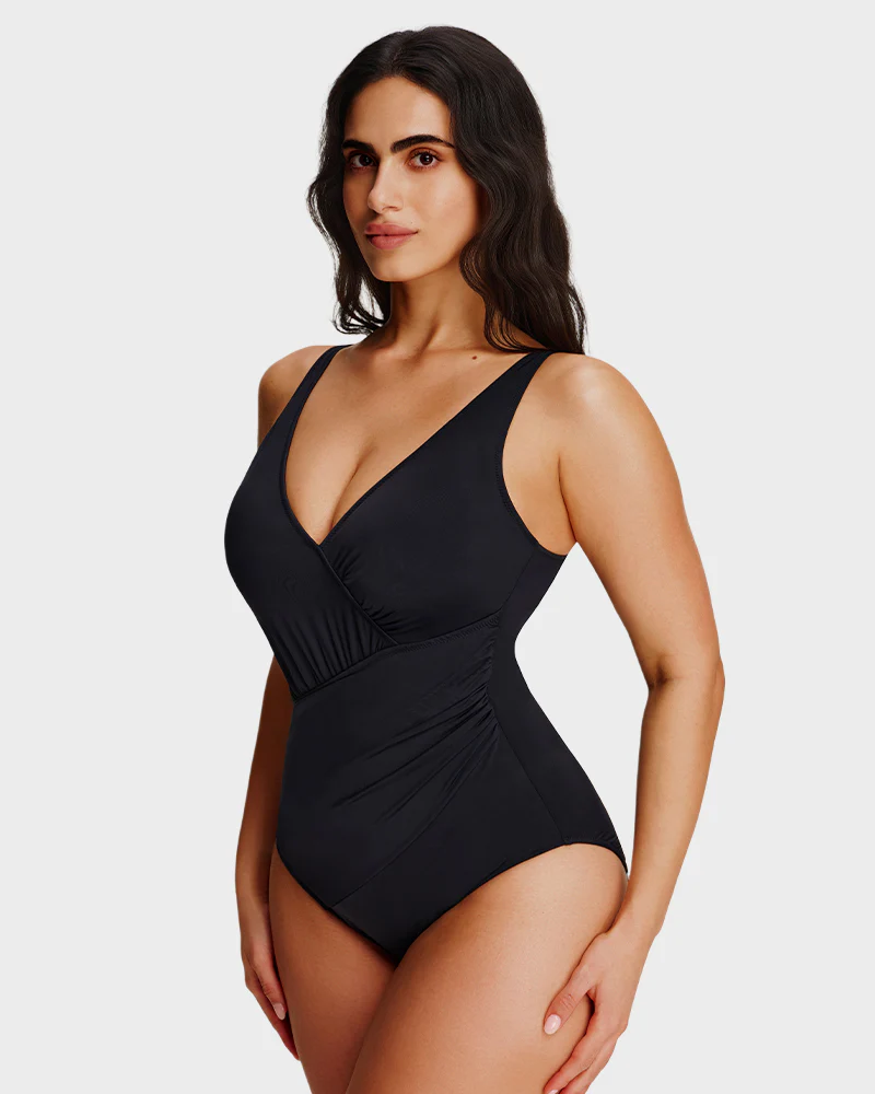 SculptSkin™ SmoothCore V-Neck One-Piece Swimsuit - Image 3