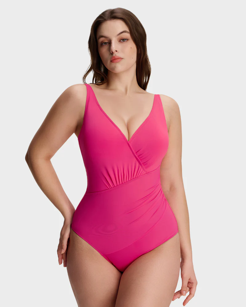 SculptSkin™ SmoothCore V-Neck One-Piece Swimsuit - Image 5