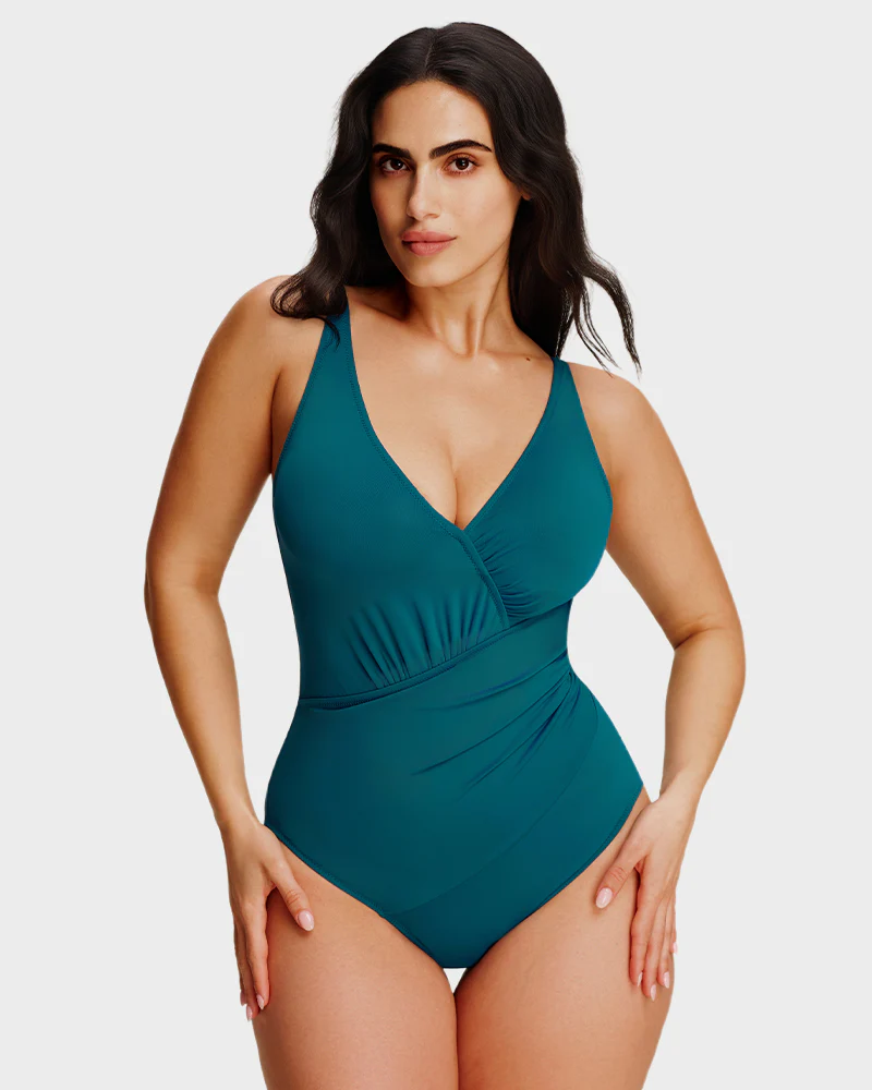 SculptSkin™ SmoothCore V-Neck One-Piece Swimsuit - Image 8