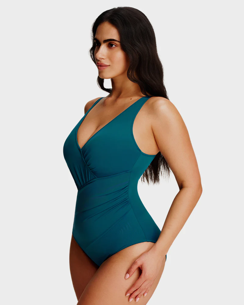 SculptSkin™ SmoothCore V-Neck One-Piece Swimsuit - Image 9