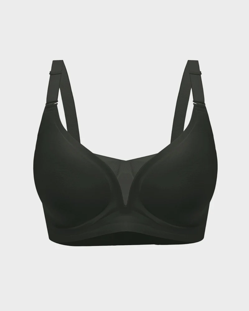 Seamless Mesh Panel Invisible Thin Bra - Image 12