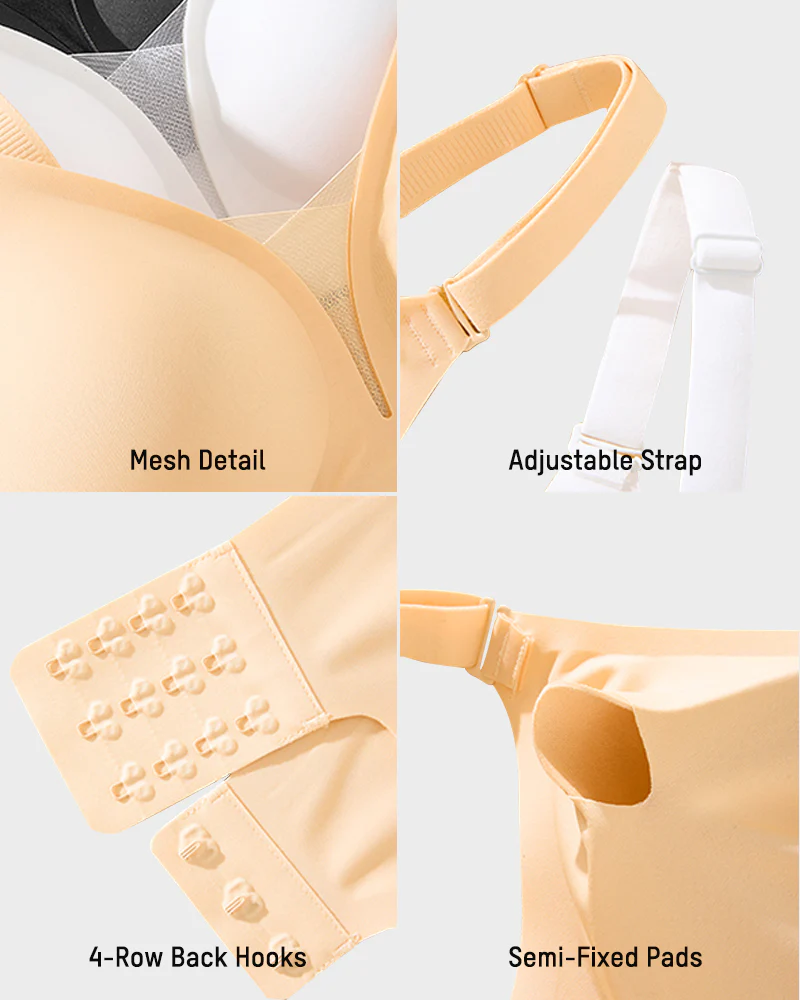 Seamless Mesh Panel Invisible Thin Bra - Image 4