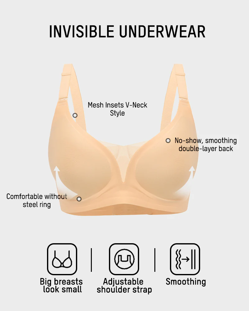 Seamless Mesh Panel Invisible Thin Bra - Image 5