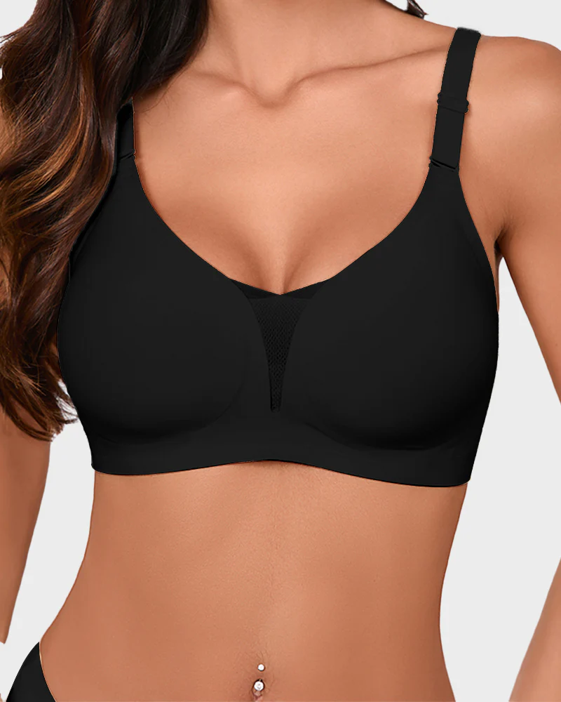 Seamless Mesh Panel Invisible Thin Bra - Image 7