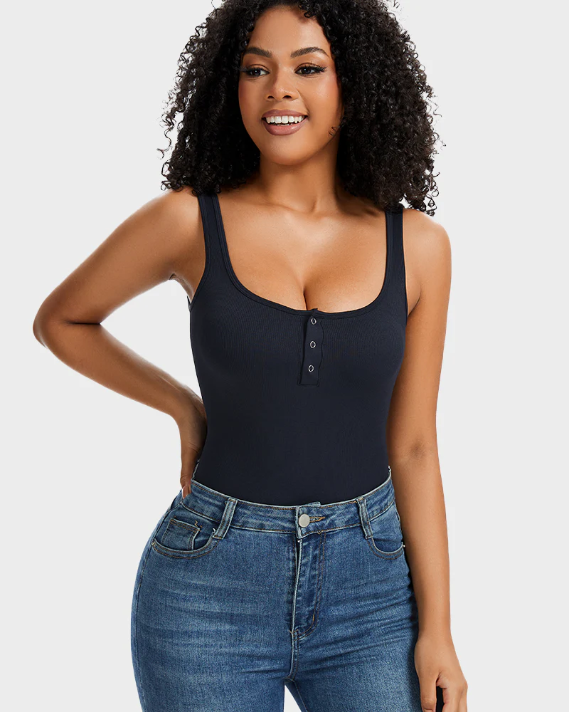 Snap Button Triangle Shaping Bodysuit - Image 12