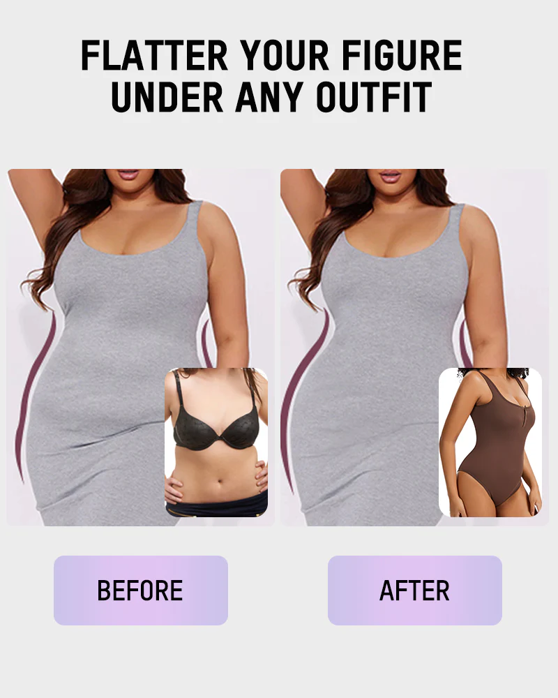 Snap Button Triangle Shaping Bodysuit - Image 13