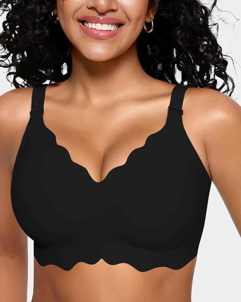 Soft Full Coverage Scalloped Wireless Jelly Bra - Image 3
