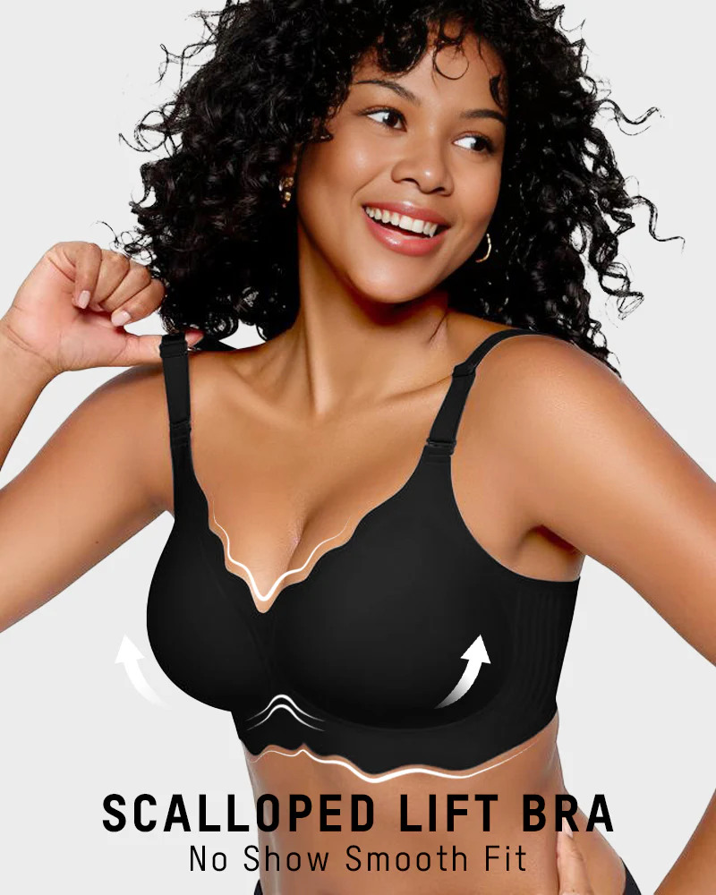 Soft Full Coverage Scalloped Wireless Jelly Bra - Image 4