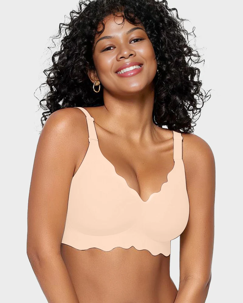 Soft Full Coverage Scalloped Wireless Jelly Bra - Image 6