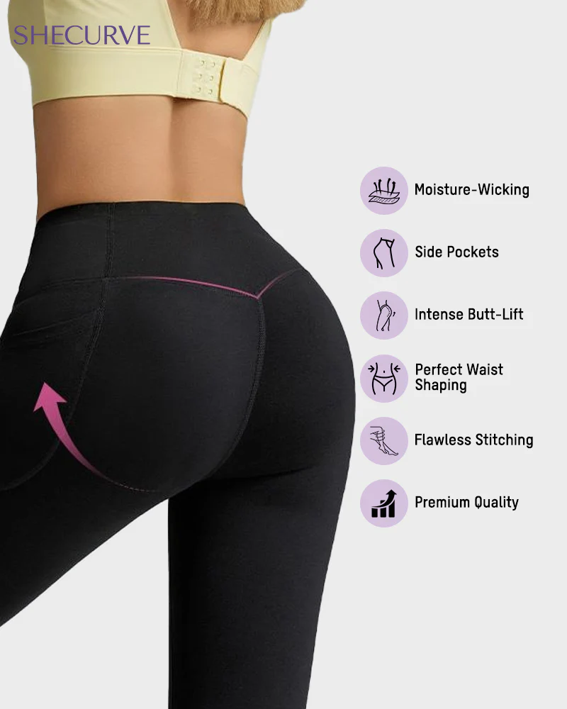 Tummy Control Butt-Lifting Training Leggings with Pockets - Image 16