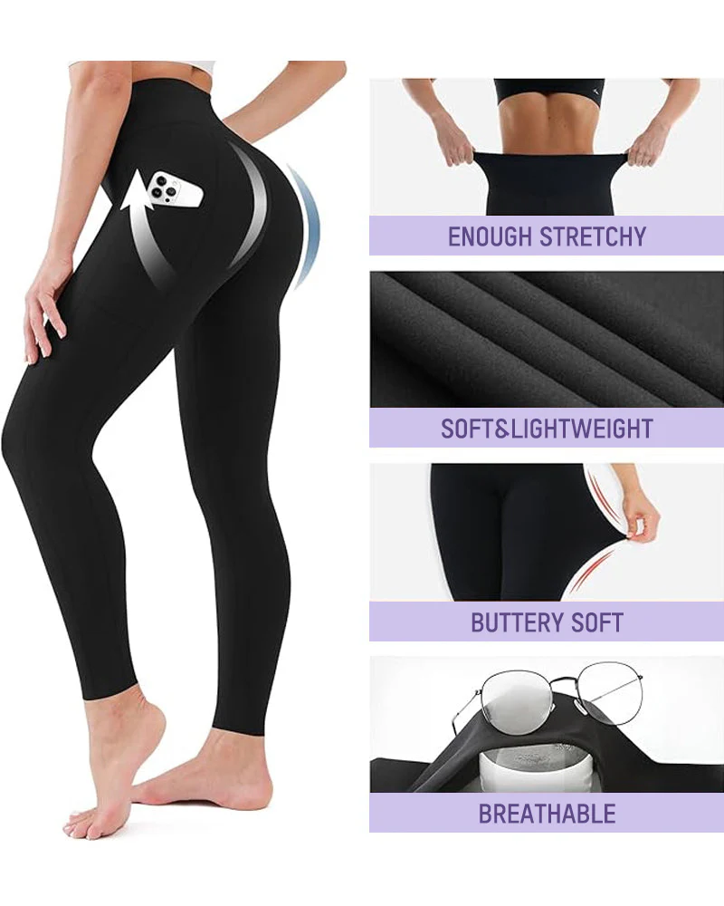 Tummy Control Butt-Lifting Training Leggings with Pockets - Image 35