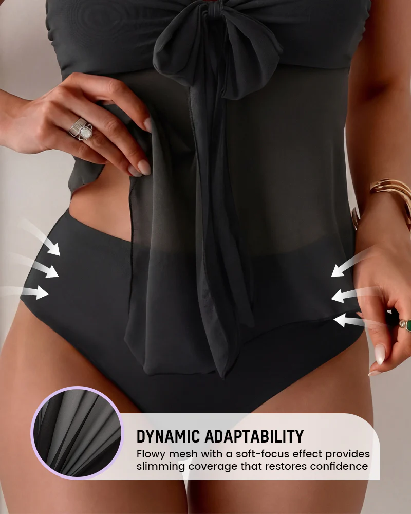 Twist-Front Halter Tummy Control Tankini - Image 4