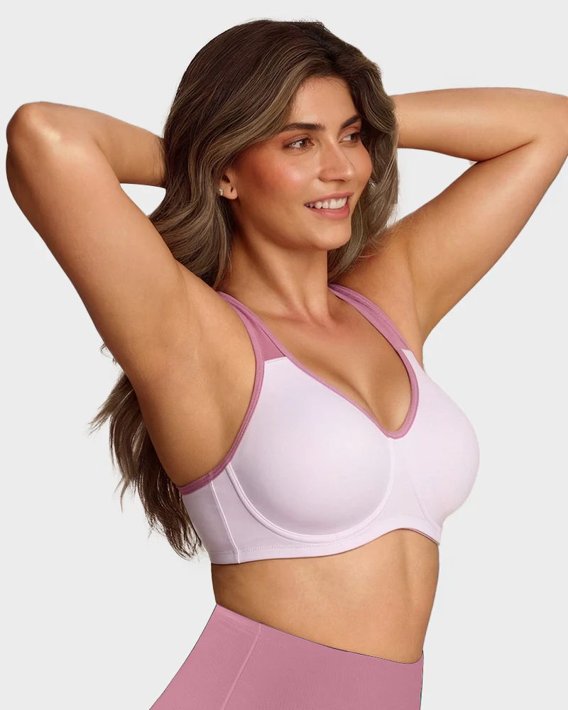 Unlined External Underwire Full Coverage Sports Bra - Image 6